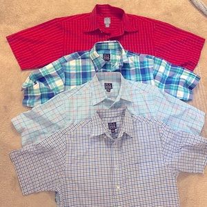Bundle of 4 Jos A Bank short sleeve button downs size M